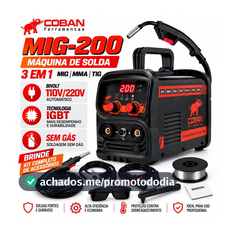 Máquina De Solda Mig 200a Bivolt Mma Eletrodo Tig Lift Smart Vermelho