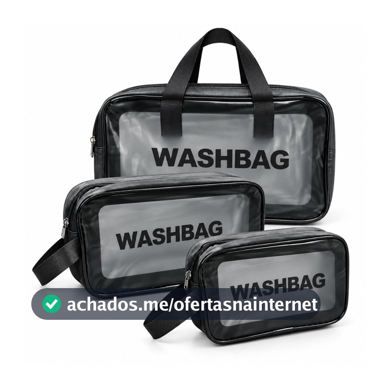 Kit 3 Necessaire Impermeável Washbag Bolsa Organizadora