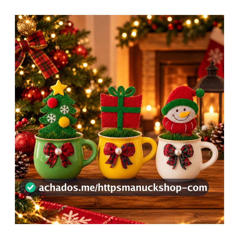 Enfeite Caneca De Decoração Para Natal Cerâmica