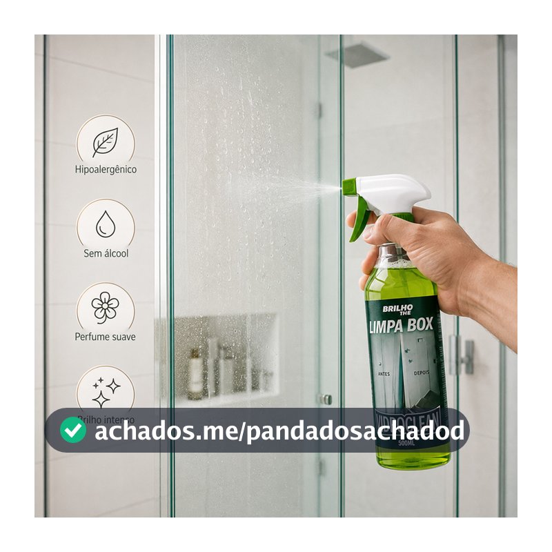 Limpa Box Banheiro Blindex 500ml Remove Calcário Gordura Mancha Vidro Brilho Profissional
