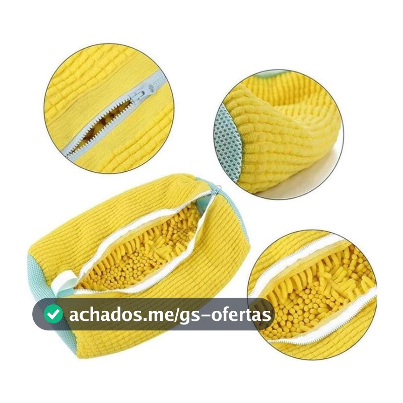 Saco De Lavagem Para Tênis E Sapatos Máquina De Lavar Esponja Interna Chenille