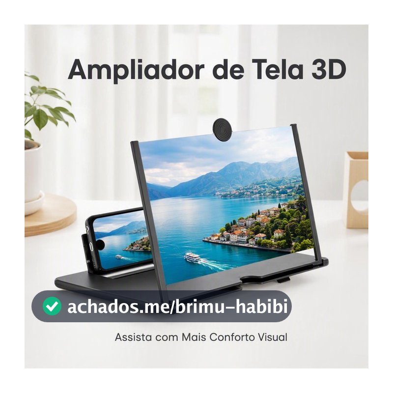 Amplificador De Imagem Da Tela Do Celular Ampliada Lupa 3d Tela