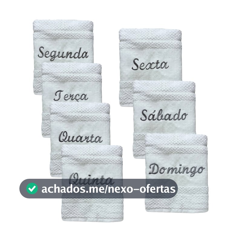 Kit 7 Panos Copa Dohler Atoalhado Dias Semana Branco