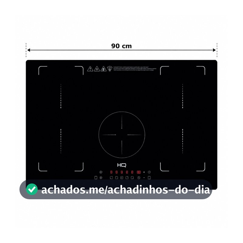 Cooktop de Indução HQ 5 Bocas 90CM, 9000W, Vidro Touch Free Zone, 220V