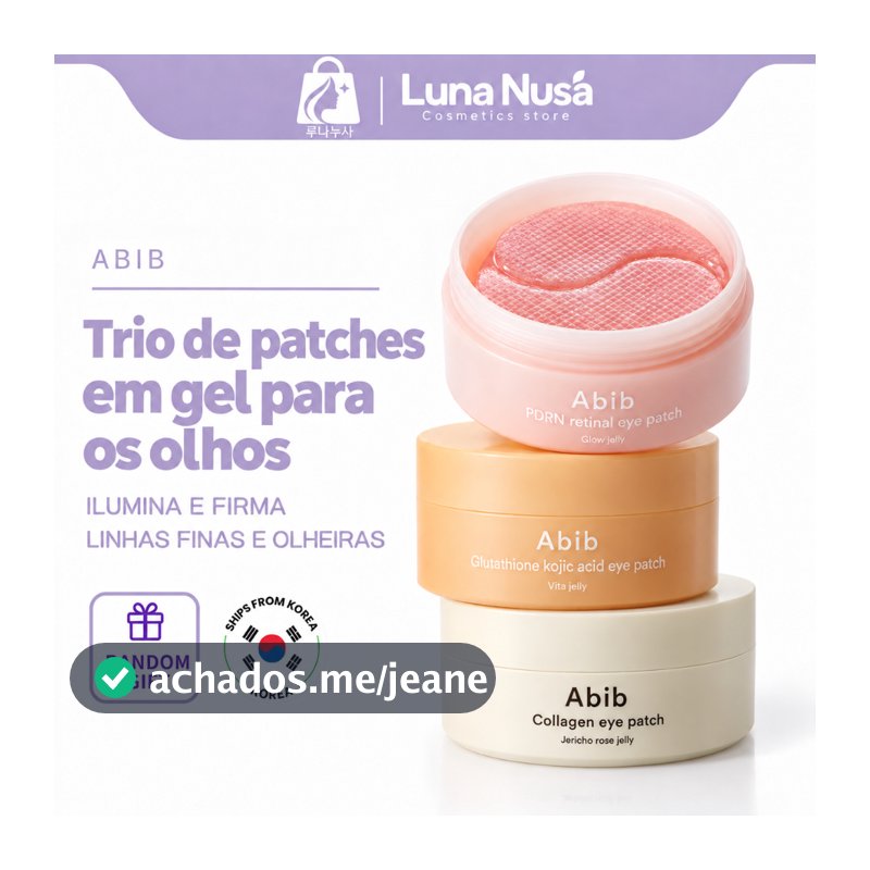 Abib PDRN Eye Patch Series/Colágeno/Retinal/Glutationa/60 Adesivos (30 Pares)