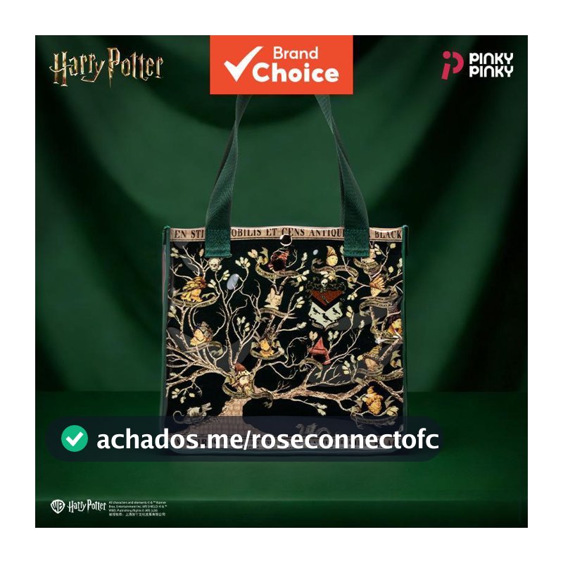 Bolsa de mão Harry Potter licenciada, bolsa preta com árvore genealógica da família, bolsa transparente à prova d'água