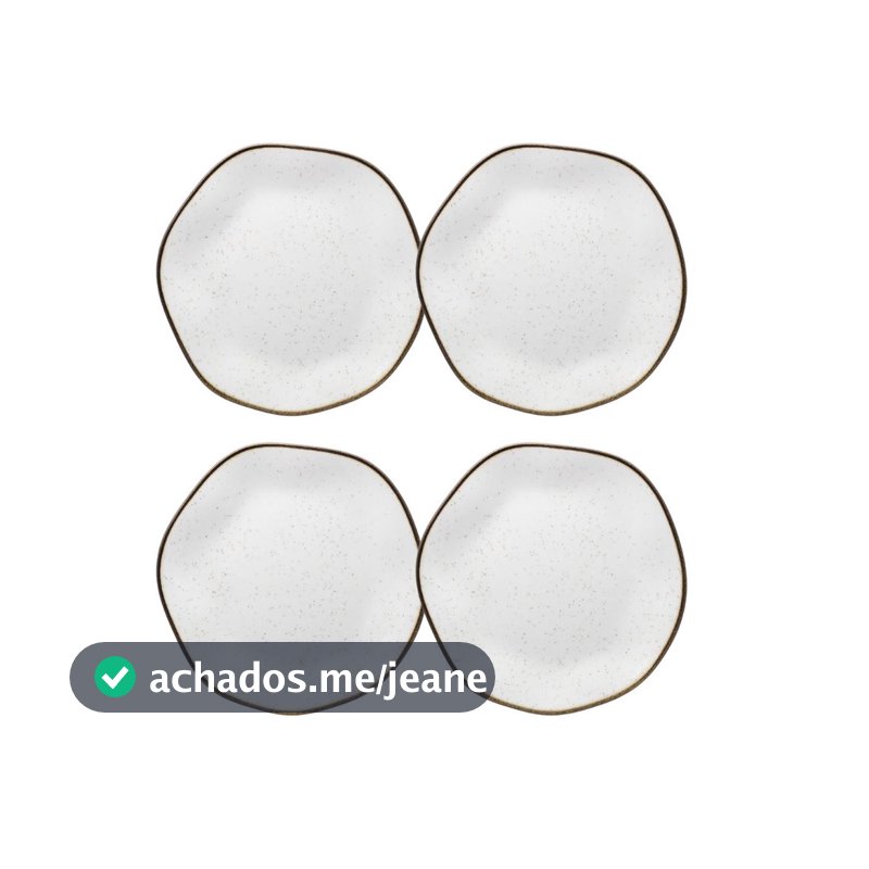 Jogo com 4 Pratos de Sobremesa 21,5cm Oxford Ryo Maresia
