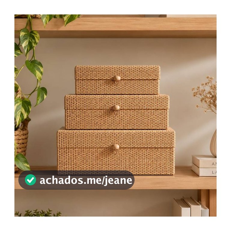 Bambu caixa organizador decorativa premium  10010-KIT-C7-POJOTBG