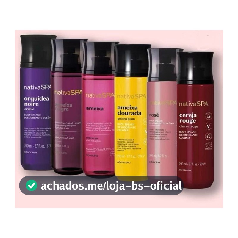 BODY SPLASH NATIVA SPA OBOTICARIO ESCOLHA O SEU AMEIXA NEGRA CEREJA ROUGE UVA MERLOT LILAC LANÇAMENTO AMEIXA INTENSA
