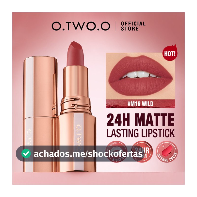 O.TWO.O Prosperityusnova Batom Misty Kiss Lock Cor Fosco Aveludado Longa Duração 24H Maquiagem Labial