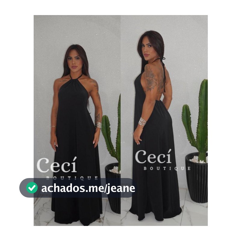 Vestido Longo Solto Feminino Alcinha Frente Única Festa costa nua
