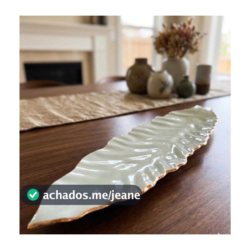 Centro de Mesa Vidro Estilo Murano 40cm Âmbar Borda Dourada Travessa Decorativa Sala Jantar Luxo Grande