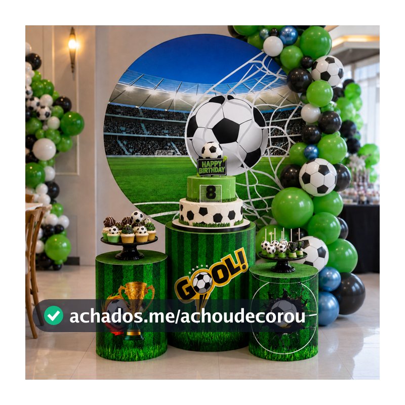 Kit Capa Painel + Trio Capas de Cilindros Sublimado Vários Temas Futebol