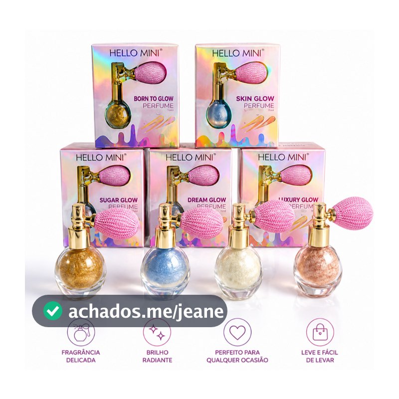 Iluminador Hello Mini 80ml Cores com Brilho Intenso para Corpo e Cabelo Amor Anjo ou Iluminador Pó de Fada Vivai