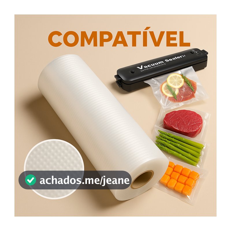 Rolo Gofrado Embalagem a Vácuo Para Seladora Doméstica Freezer Alimentos Texturizado 5 M Bobina