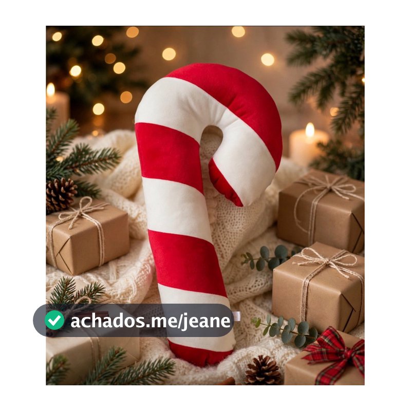 Almofadas Sazonal  Candy Cane  – Decoração Artesanal Natalina