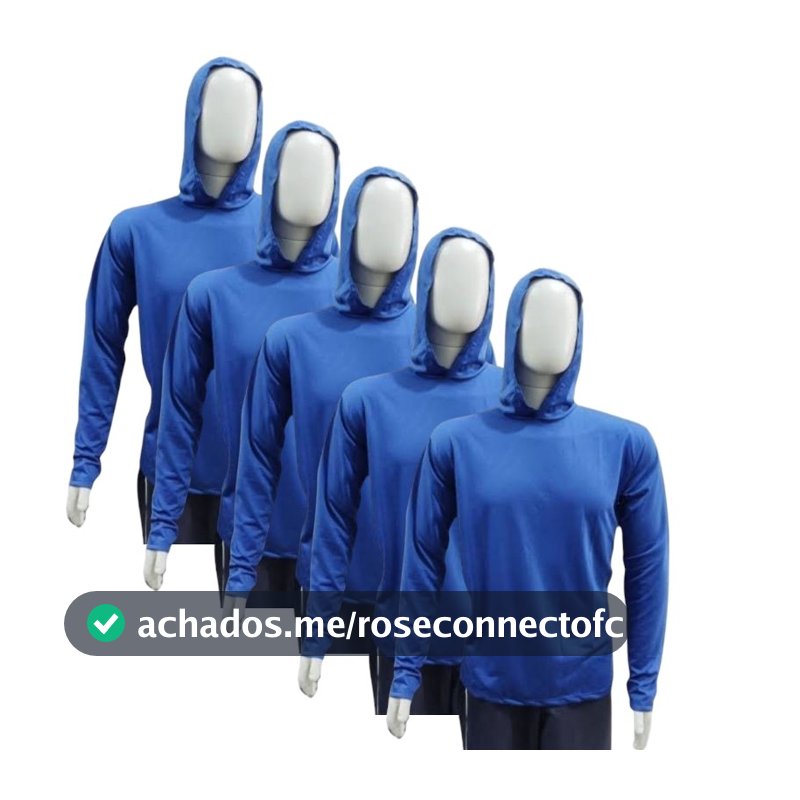 kit 5 camisas manga longa capuz uniforme malha fria poliéster REF-2022