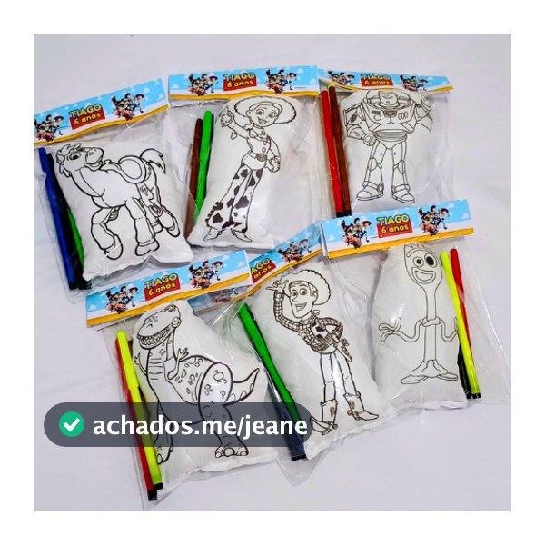 Kit Almofada 15cm Naninha Personalizada Toy Story, Safari, Patrulha Canina (FAZEMOS TODOS OS TEMAS)