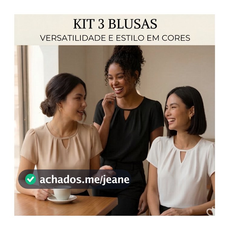 Kit 3 Blusas Feminina Elegante Essencial Moda Evangélica