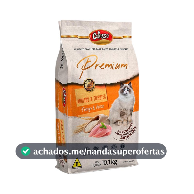 Ração Gatos Adultos E Filhotes Frango Colosso Premium 10kg