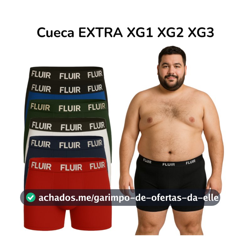 Kit com 5 ou 3 Cuecas Plus Size Masculino Extra Grande Microfibra