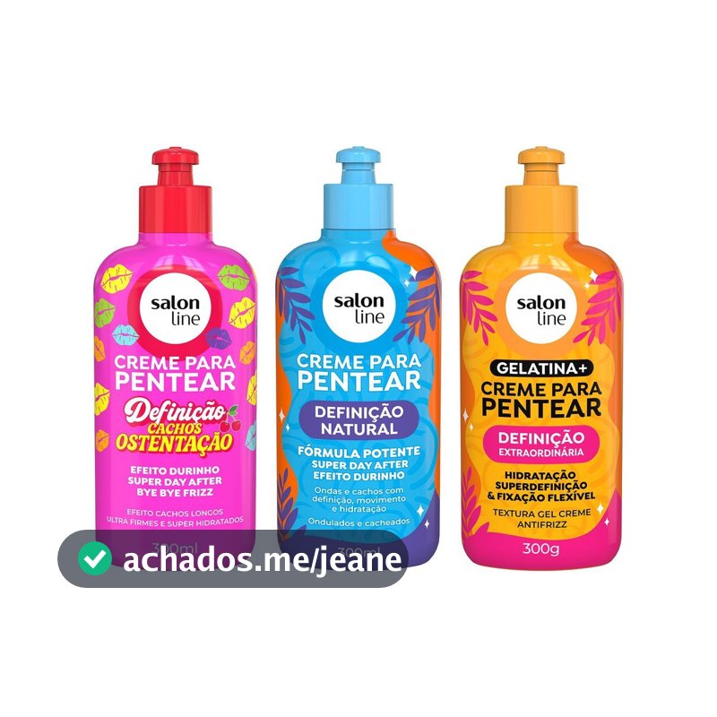 Kit Creme para Pentear Definição Natural, Extraordinária e Cachos Ostentação