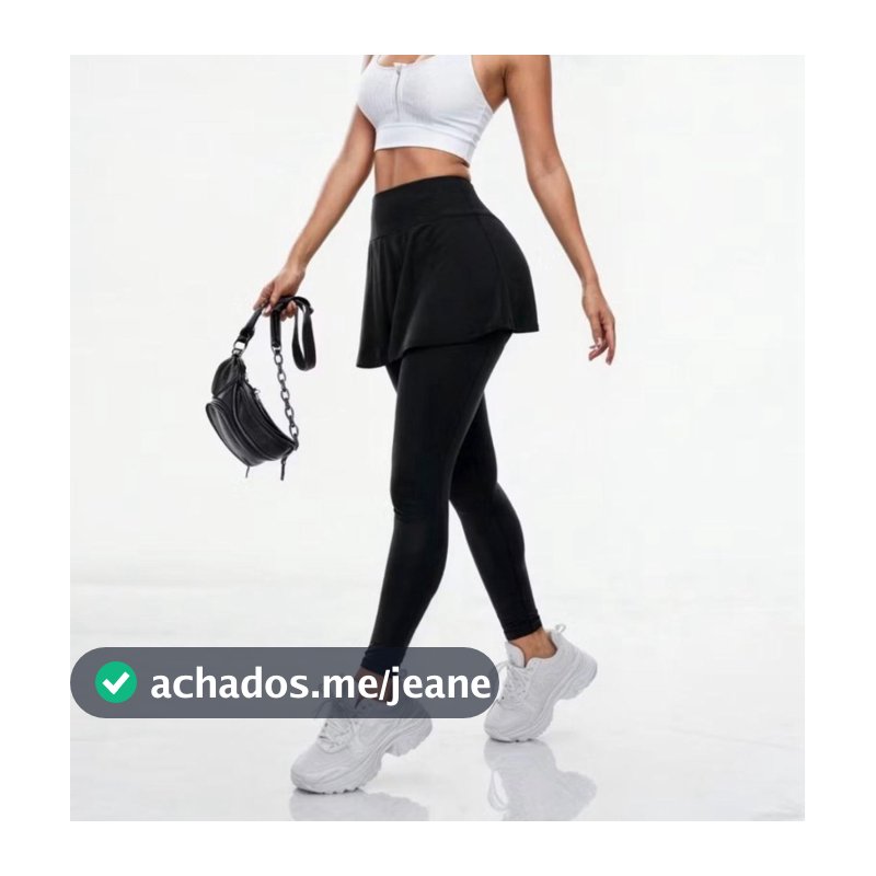 Legging Saia Fitness Feminina Cintura Alta Academia Yoga Corrida Premium Legue