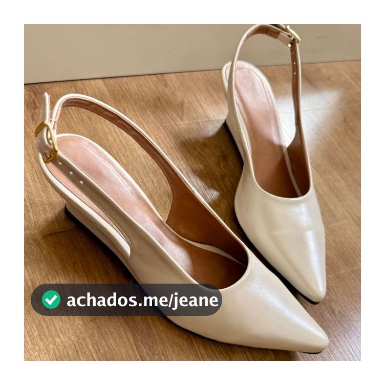 Scarpin Slingback Feminino Salto Baixo Elegante para Trabalho e Festa Luxo Elegante Moda Mulher