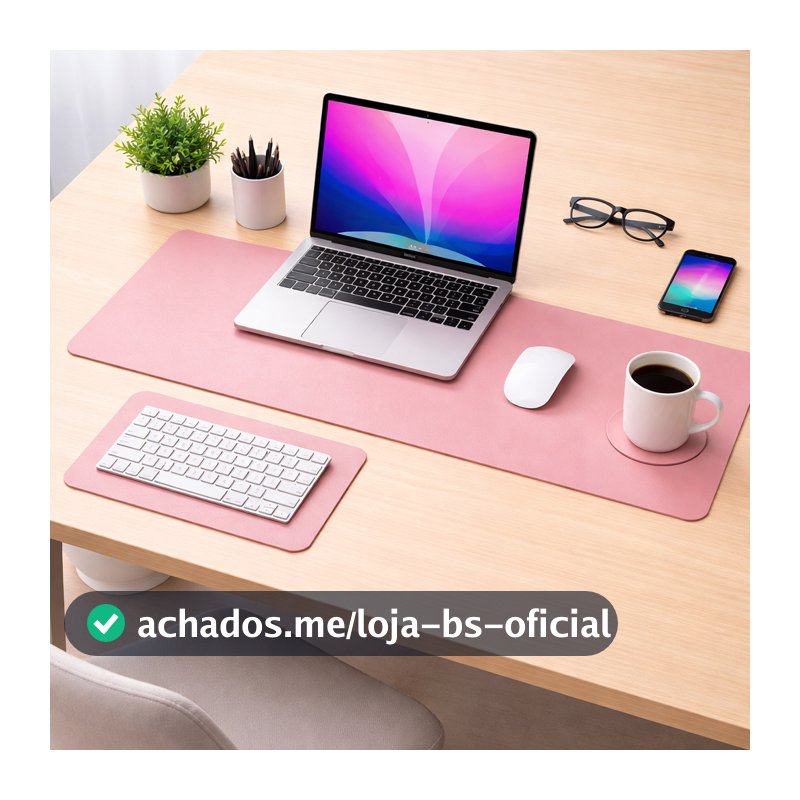 KIT Mouse Pad Desk Pad Couro Antiderrapante Tapete Mesa Gamer Setup Trabalho Estudo Protetor Mesa