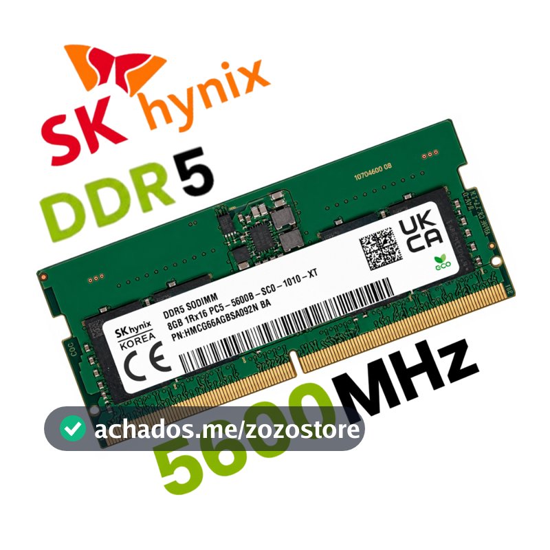 Memoria Ram DDR5 8GB 5600MHZ 4800MHZ SK HYNIX/SAMSUNG/ZILIA/CRUCIAL  1RX16 SODIMM