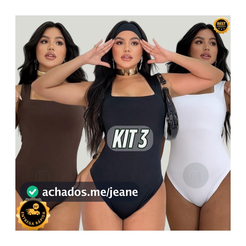 KIT 3 OU 1 UNIDADE BODY FEMININO SUPLEX REGATA FORRO DUPLO PREMIUM