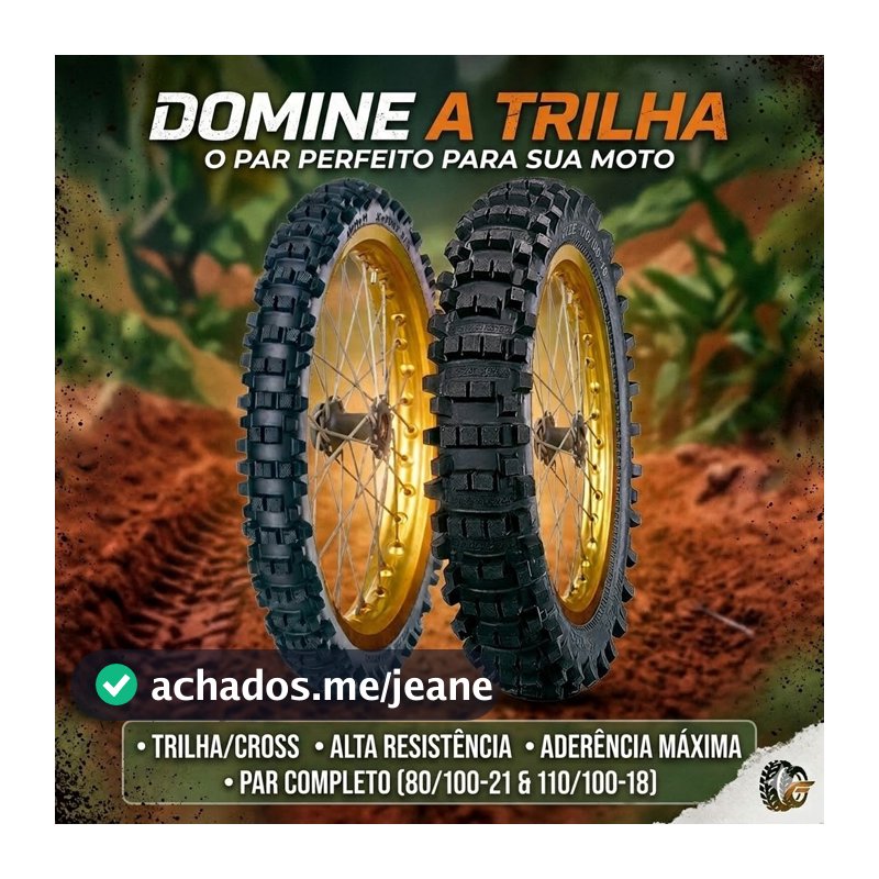 Par Pneu Para Trilha 80/100-21 + 110/100-18 Trakmaster K760 Kenda Sem Câmara