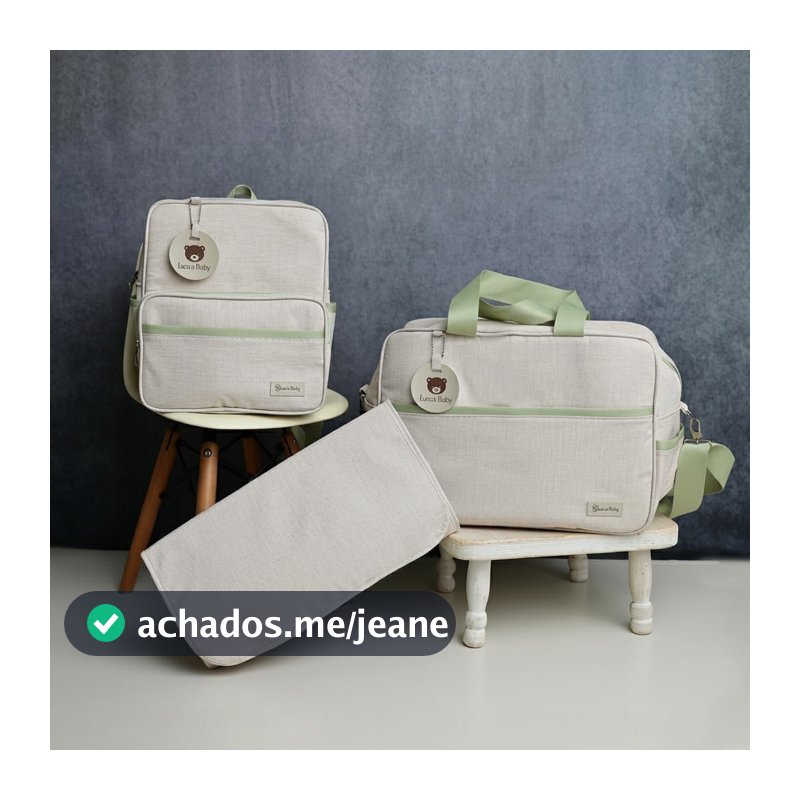 Kit Bolsa Maternidade Mala Mochila e Trocador 2 em 1 Ursinho