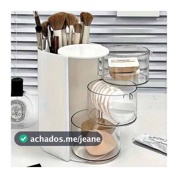 Organizador de Maquiagem 3 ou 2 Camadas com Gavetas Porta Pincel Caixa Acrílica Multifuncional Cosméticos Design Moderno