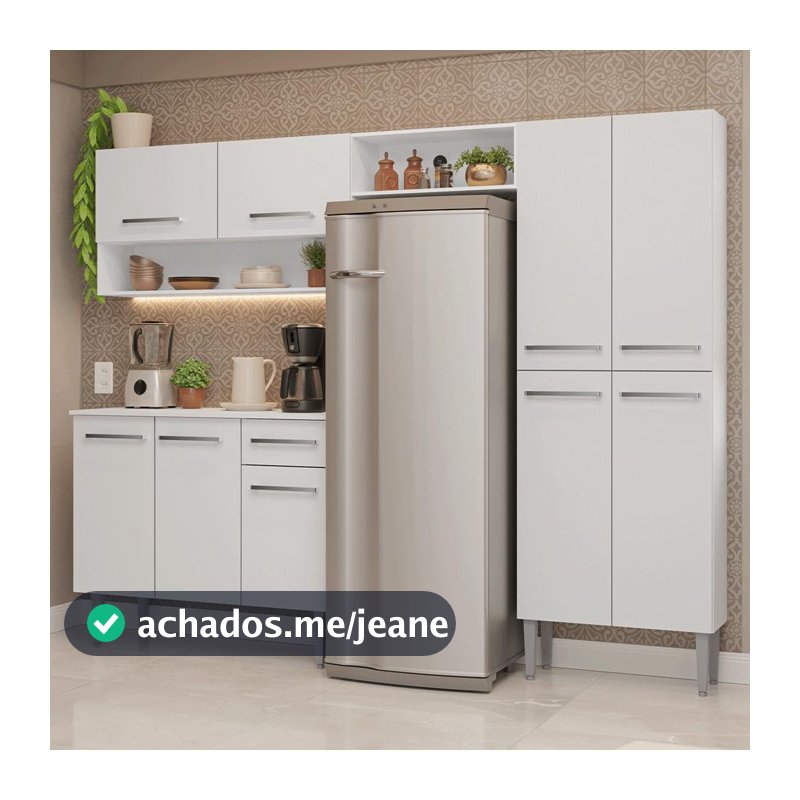 Armário de Cozinha Completa 229cm Branco Emilly Madesa 17