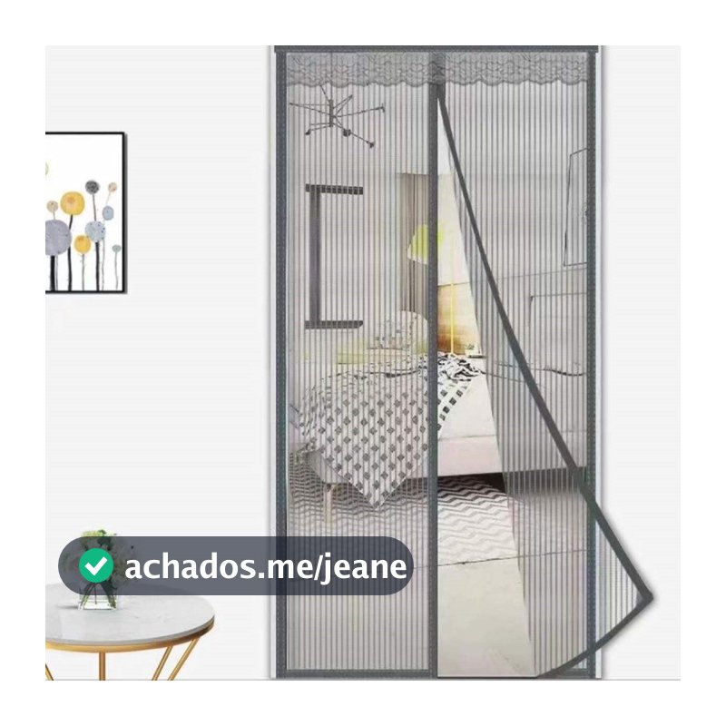 Cortina De Porta Mosquiteira Magnetica 210x100cm Protecao Dengue