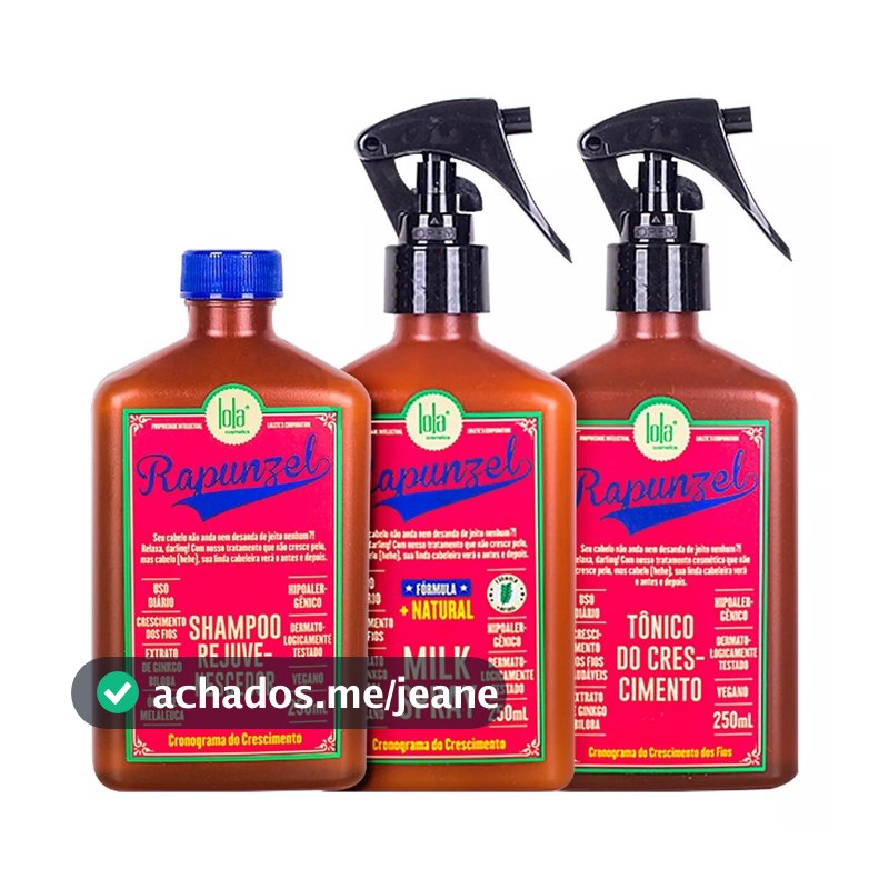 Lola Rapunzel Kit Tônico + Sh + Milk Spray 250ml(3 produtos)