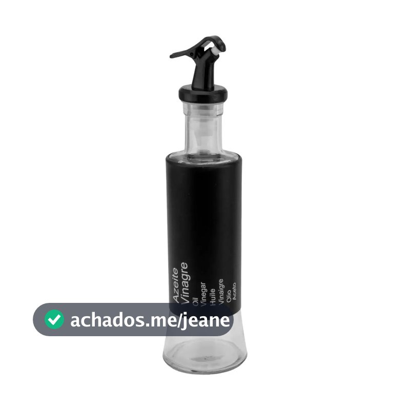 Azeiteiro Vinagreiro Black C/ Dosador 300ml Aço Inox Vidro