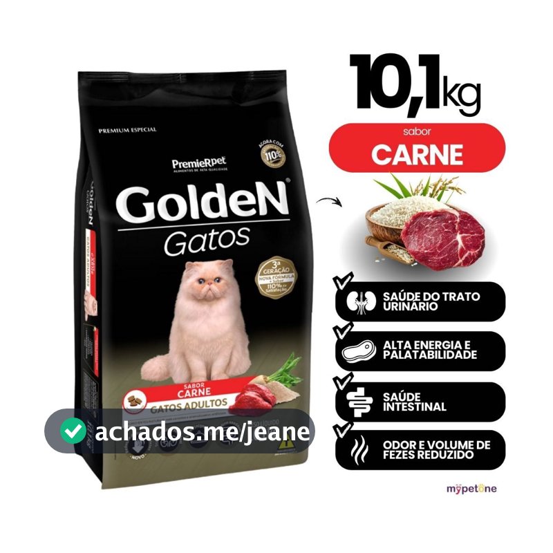 Ração Golden Fórmula Gatos Adultos Sabor Carne 10,1kg