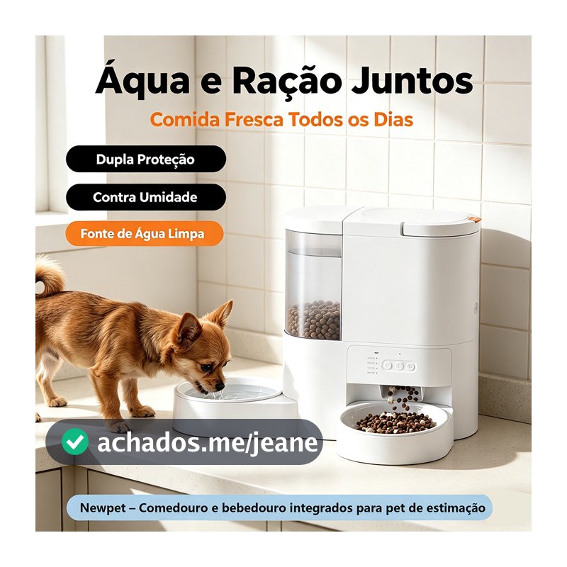 Newpet 2 em 1 Alimentador Pet Gato Cão Automático 2.4G/5G WiFi Bebedouro com Precisão Comedouro para Cães e Gatos