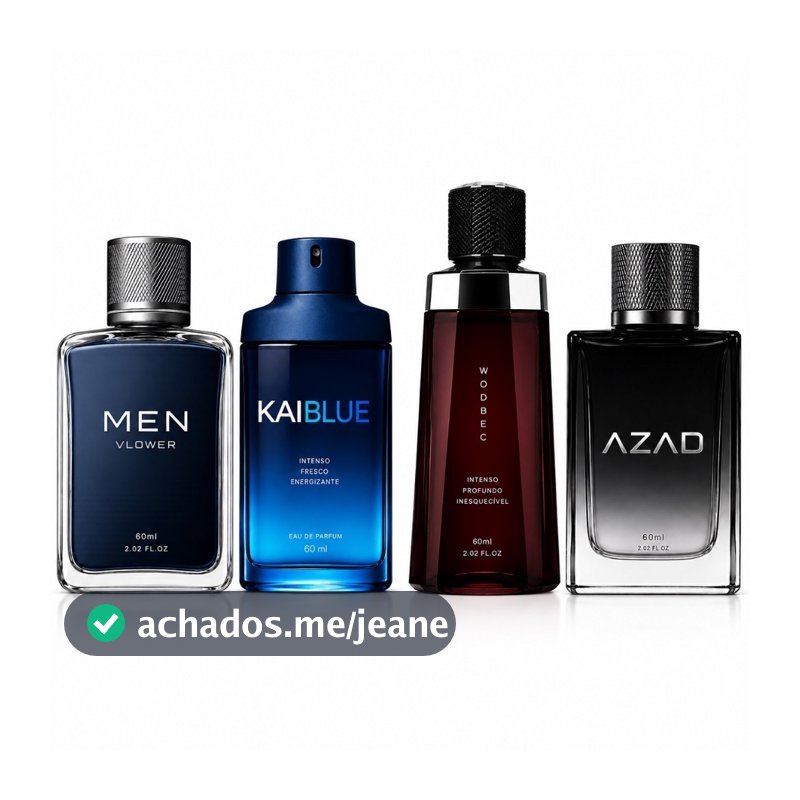 KIT 4 PERFUMES MASCULINO IMPORTADO HOMEM KAIBLUE AZAD WODBEC SPRAY