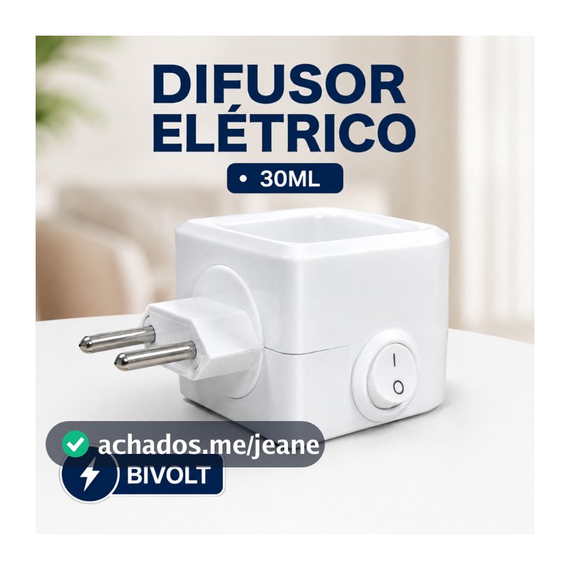 Difusor Aromatizador Elétrico Bivolt de Plástico Capacidade 30ml para Essências Pastilhas e Aromatizantes em Geral