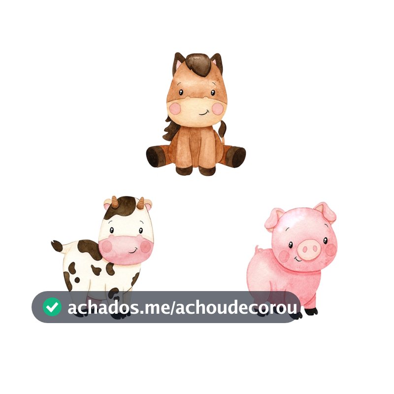 Kit 3 Totens Display MDF Adesivado Pézinho Fazendinha 50cm