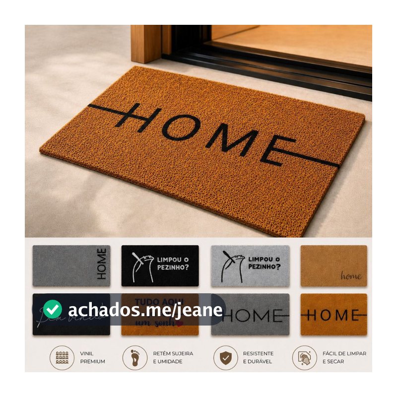 Tapete Porta de Entrada 40x75cm Capacho Antiderrapante Lavável Interno/Externo