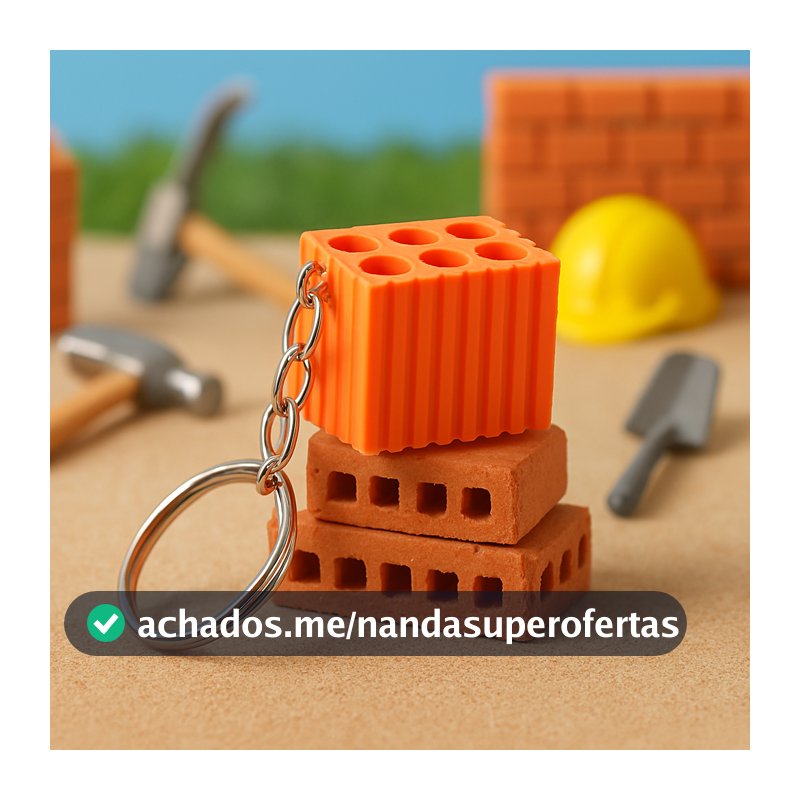 Chaveiro Tijolinho – Lembrancinha Ideal para Festas Infantis, Brindes ou Eventos Corporativos