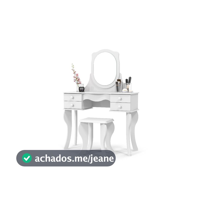 Penteadeira Maquiagem Princesa Acessórios Com Banqueta