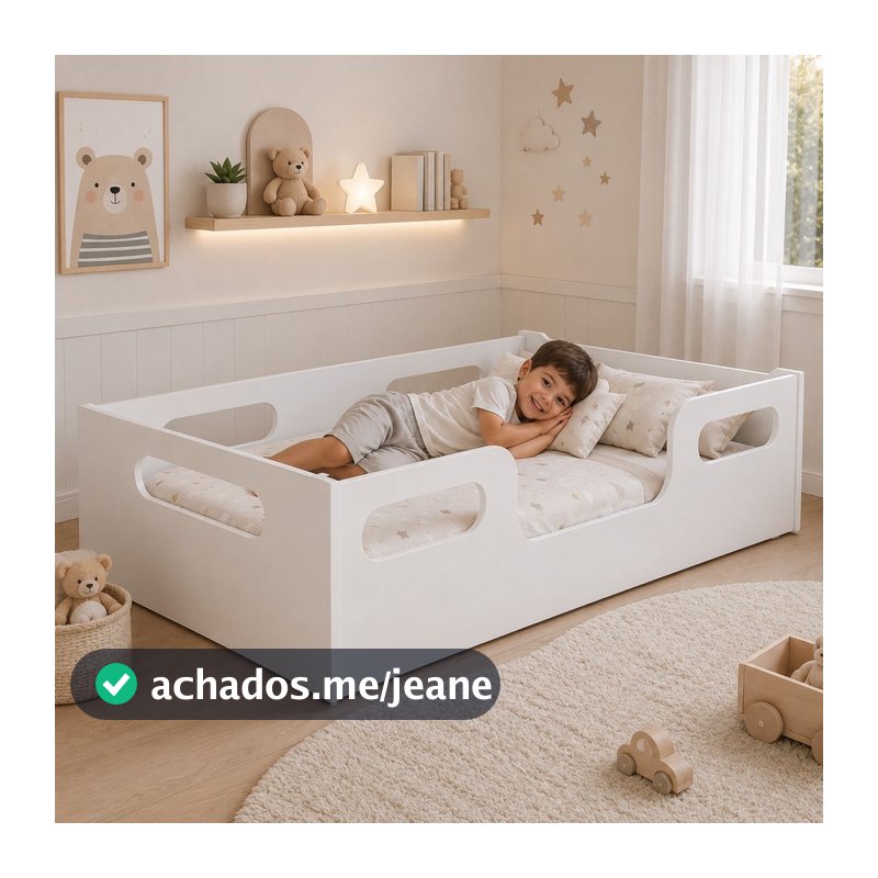 Cama Encanto Infantil Montessoriana Com Colchão Incluso Caminha Cercado Juvenil Quarto Unisex Menina Menino Bebe Robusta