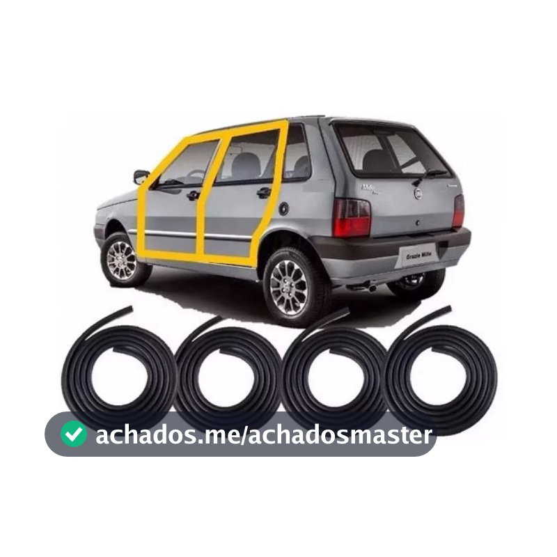 Kit Borrachas De Vedação Das 4 Portas Fiat Uno Premio Elba