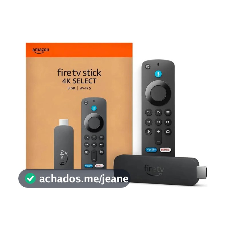 Novo Amazon Fire TV Stick 4K Select, Com Alexa, Wi-Fi 5, Streaming em 4K | Sistema Vega OS | Controle por Voz