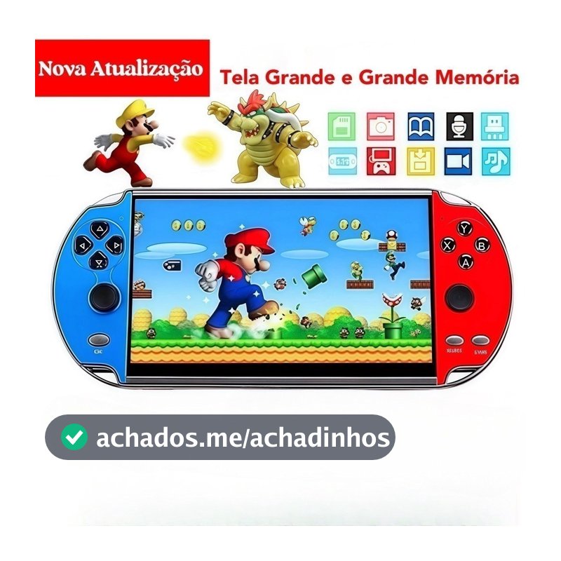 2025 Videogame Portatil Tela 4.8/4.3" +10000 Jogos Retro 8/16GB, Console de Mão Memoria Expansivel